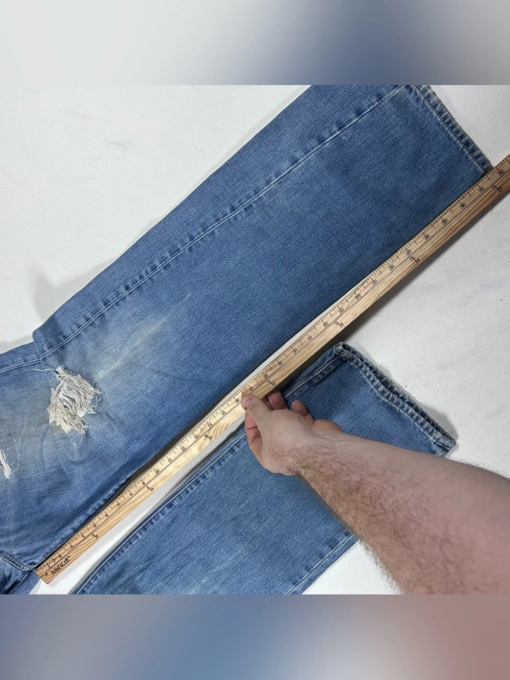 Diesel Jeans Mens 32x32 Blue Light Wash Straight Leg Made Italy Y2K Type RR55